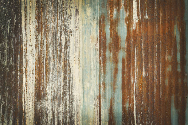 istock Old zinc wall texture background, rusty on galvanized metal panel sheeting. 1471623704