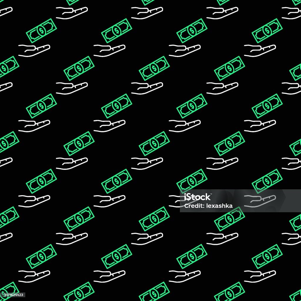 Curruption Design Pattern Corruption Vector Hand With Cash Concept Seamless Pattern Stock ...
