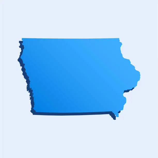 Vector illustration of Iowa map