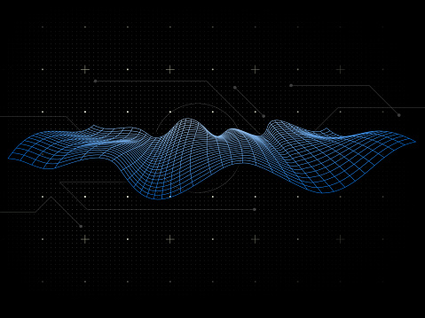 three dimensional surface model on grid background design