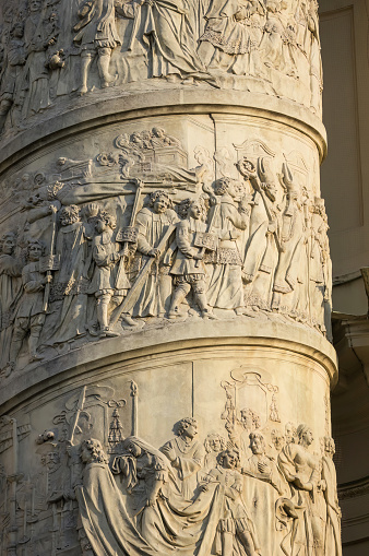 Series of the twelve Apostles. Statue of Saint Simon, one of the sculptures of the Twelve Apostles inside the Basilica of St. John Lateran. Rome, Italy. Sculpture by Francesco Moratti (XVIII sec.),\
