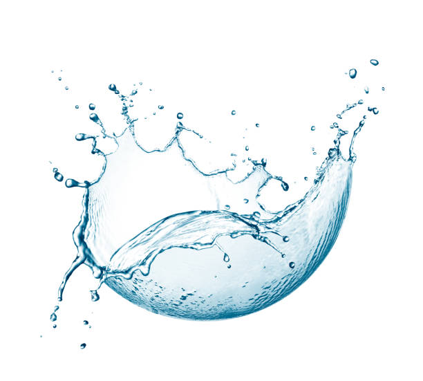 istock Water splash flowing out from hemisphere shape 1471625937