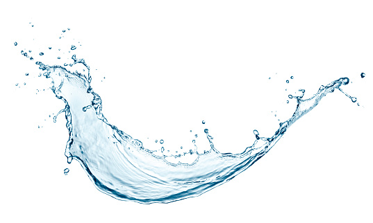 Blue water splash isolated on white background