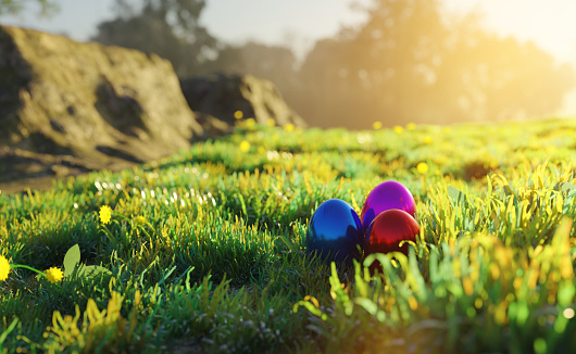 Easter concept and holiday traditions. 3D render, 3D illustration.