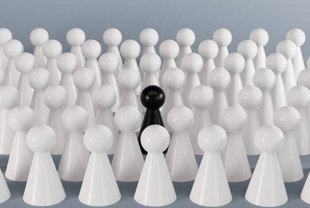 istock White pawns and one black pawn. 1471628474