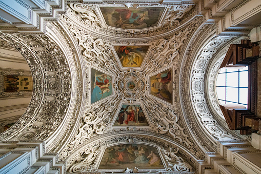 Painted ceiling, Dome, Salzburg Cathedral, Austria