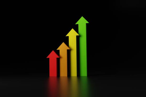 istock Up arrows of different colors. 1471631031