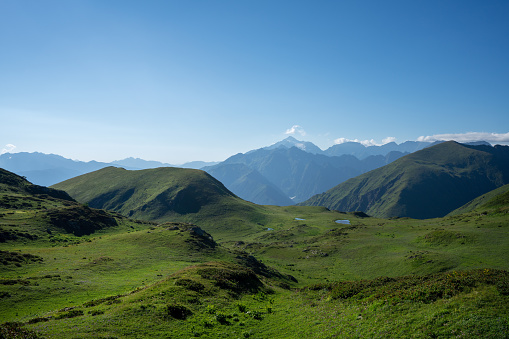 View of Corsican mountains from famous trail GR20