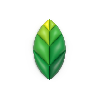 3d green leaf icon. Eco Concept.