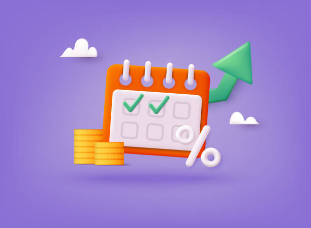 istock Calendar and money tax debt as payment date reminder vector notice. 3D Web Vector Illustrations. 1471632147