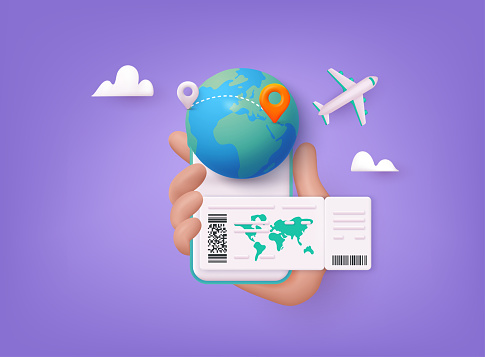 istock Online booking flight tickets concept on mobile phone. Time to travel concept. 3D Web Vector Illustrations. 1471632255