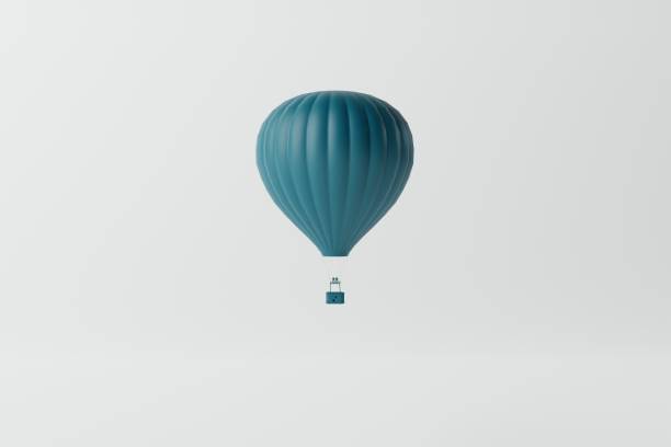 istock Blue air balloon on a white background. 1471632725