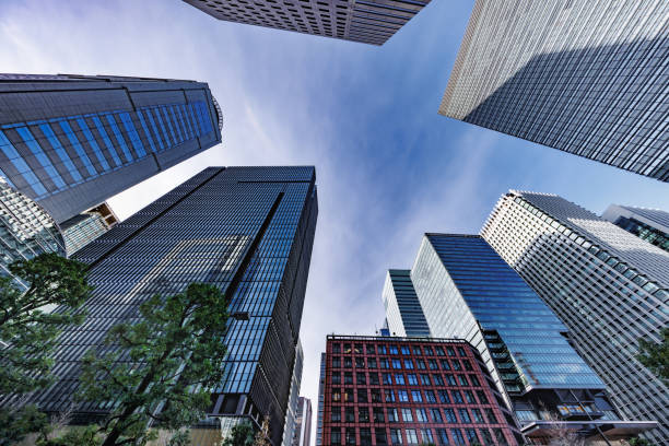 istock Buildings in Tokyo with beautiful sunlight 1471636093