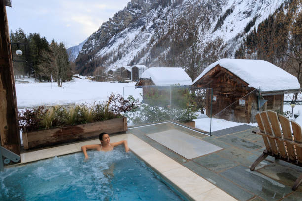 istock Lady relaxing in hot water SPA pool in Mont Blanc 1471636499