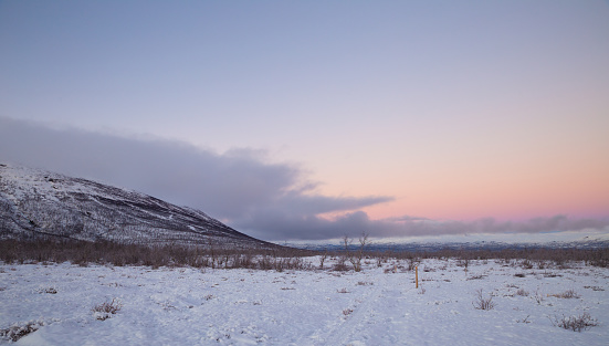 Winter landscape in the Abisko National Park