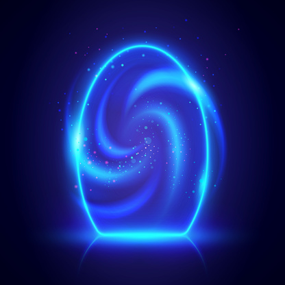 Magical Blue Portal With Blurry Vortex