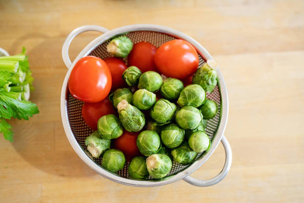 Close Up of Brussels Sprout Vegetable Cabbage