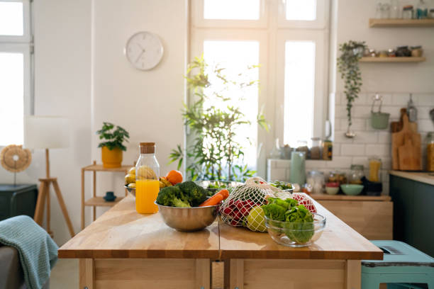 istock Fresh fruit and vegetables on the kitchen island 1471644138