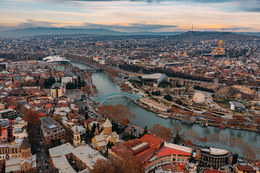 Aerial view of Tbilisi City of Georgia