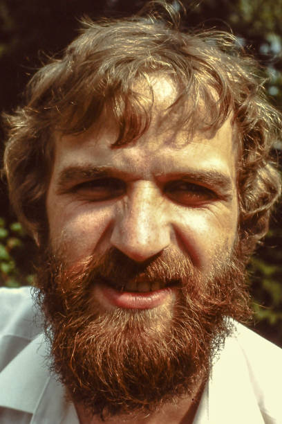 young man in 1970's - 1970s style men hippie macho imagens e fotografias de stock