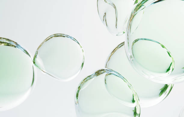 istock green water droplets floating in a pure white space, clean and beautiful abstract environmental image 1471650430