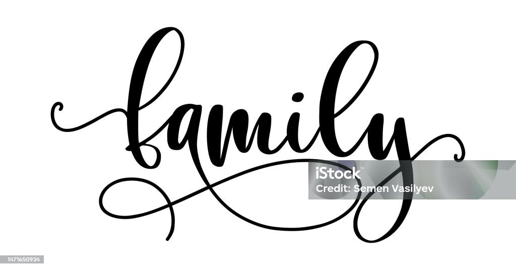 Famaly Text Family Vector Set Of Typography Text Stock Illustration - Download ...