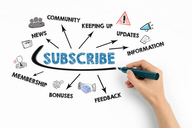 istock SUBSCRIBE Concept. Chart with keywords and icons on white background 1471651094