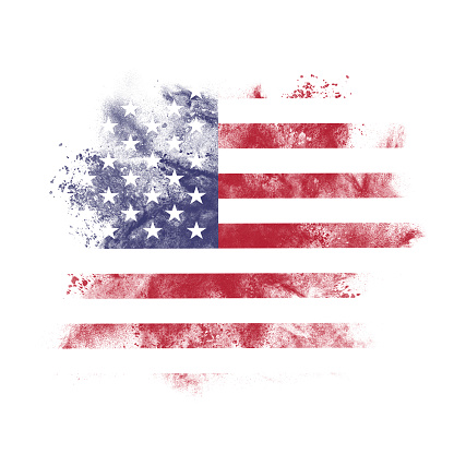 American flag with some grunge effects and lines