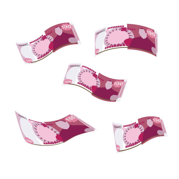 istock Tongan pa’anga Vector Illustration. Tonga paanga money set bundle banknotes. Falling, flying money 100 TOP. Flat style. Isolated on white background. Simple minimal design. 1471658729