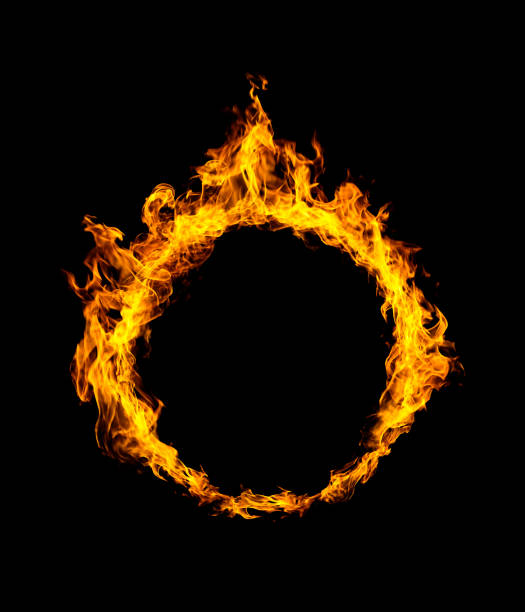 ring of fire in black background ring of fire in black background Ring Of Fire stock pictures, royalty-free photos & images
