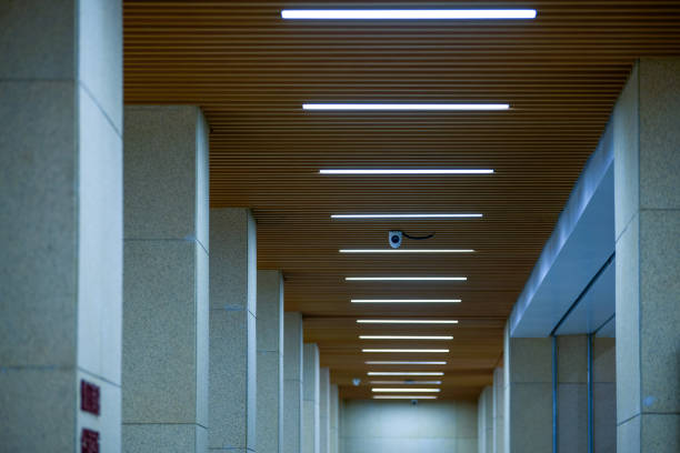 istock Close-up of ceiling lines in modern design interior 1471661317