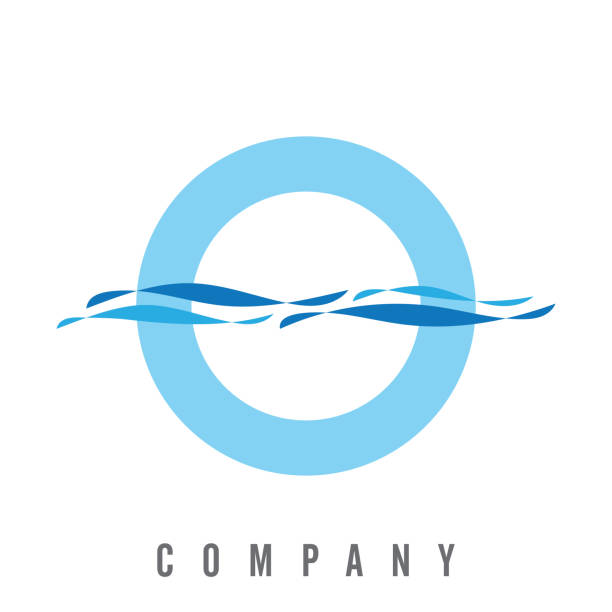 illustrazioni stock, clip art, cartoni animati e icone di tendenza di logo astratto dell'onda dell'acqua su sfondo bianco. - lake coastline blue nautical vessel