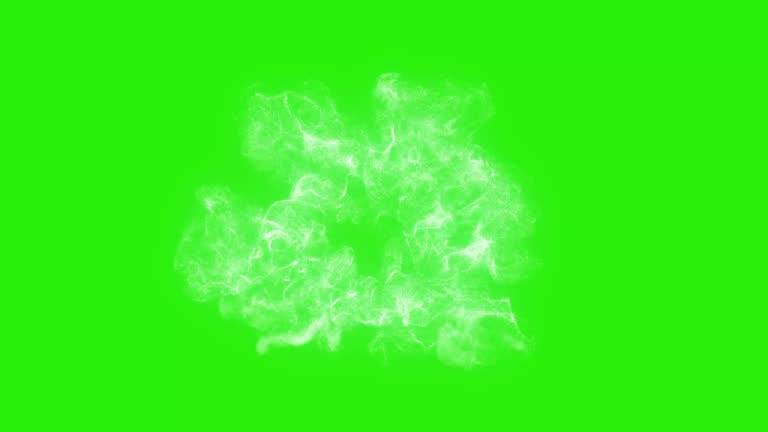 Frost dust particles fly against a green screen. 4k