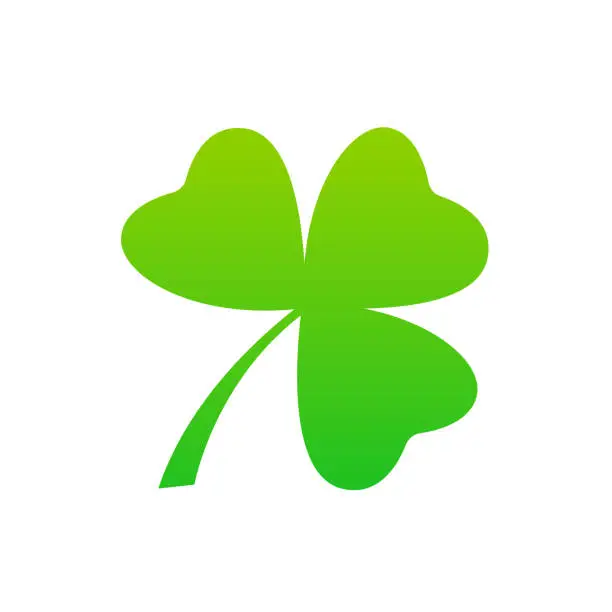 Vector illustration of Clover with three leaves isolated on white background. St. Patrick s Day, lucky Concept. Vector illustration