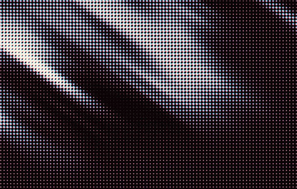Half tone dot pattern background with motion blur and Glitch Technique vector art illustration