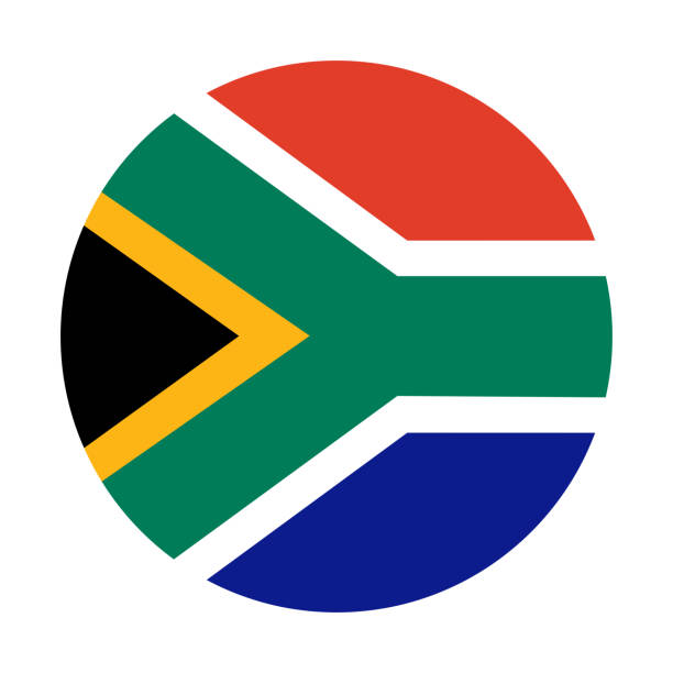 ilustrações, clipart, desenhos animados e ícones de rodada da bandeira da áfrica do sul. - south african flag flag africa south africa
