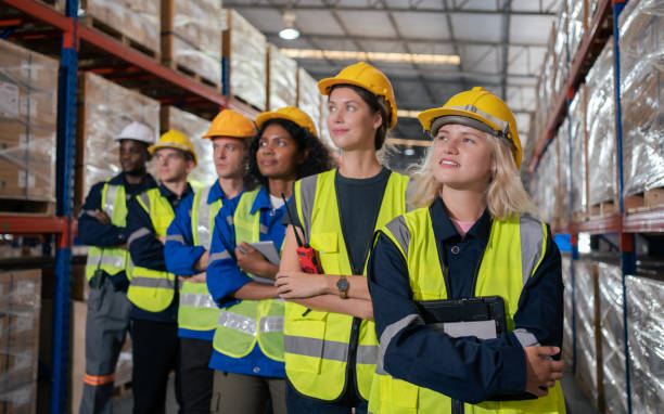 istock Engineer team full skill quality for training in industry factory worker , warehouse Workshop for factory operators, mechanical engineering team production. 1471669985