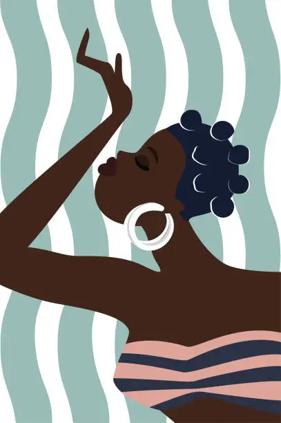 Vector illustration of Ethnic beautiful african woman