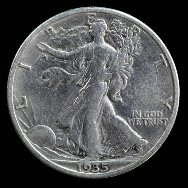 istock 1935 Walking Liberty US silver half dollar minted in San Fransisco. 1471670317