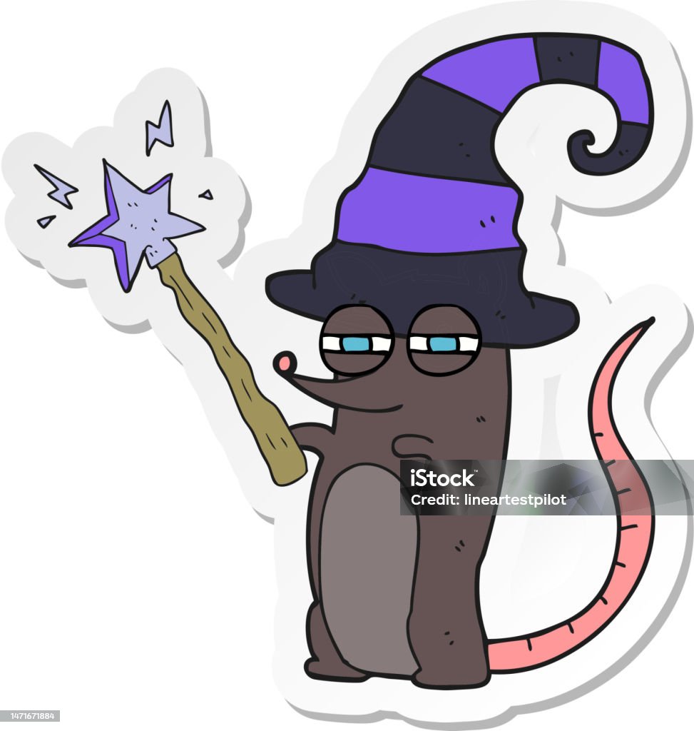 Nhãn Dán Của Một Con Chuột Phù Thủy Ma Thuật Hoạt Hình Hình minh ...
