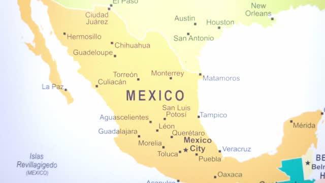 Mexico map displayed on digital device