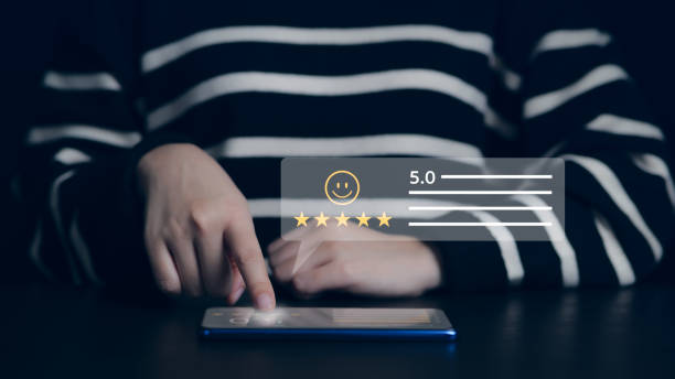 istock Customer review satisfaction survey concept. 5-star satisfaction, service experience rating online application, customer evaluation product service quality, feedback review, good quality most. 1471673631