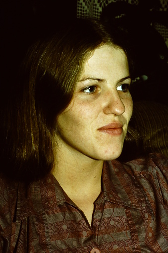 Portrait of a young woman, back in the seventies