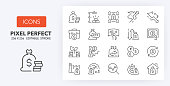 Investment funds line icons 256 x 256
