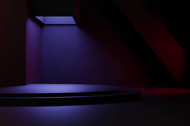istock empty abstract industrial concrete interior. concrete floor and dark room. 3d illustration 1471680969