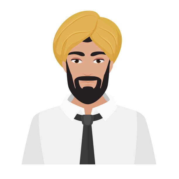 Arabian businessman in turban Arabian businessman in turban. Muslim people in national clothes vector cartoon illustration sultan stock illustrations