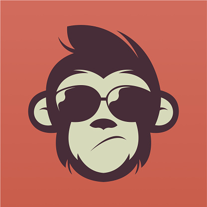 Monkey head logo design. Monkey face for your avatar and social media profile picture. Monkey head logo vector.