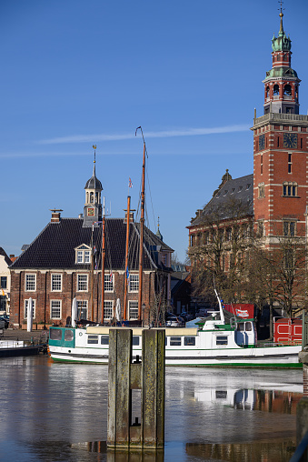 the city of Leer at the ems river in germany