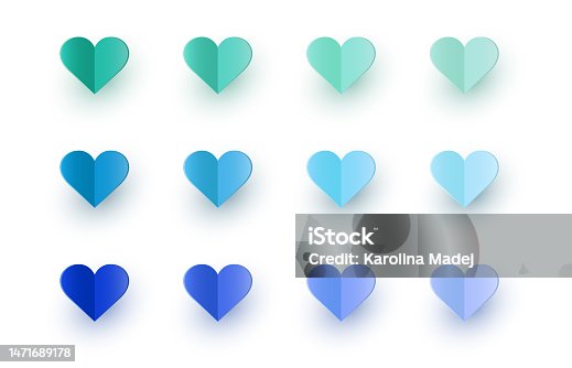 istock Paper cut heart icons. Symbols of love for Valentine’s Day, Mother’s Day and Women’s Day. Vector illustration 1471689178