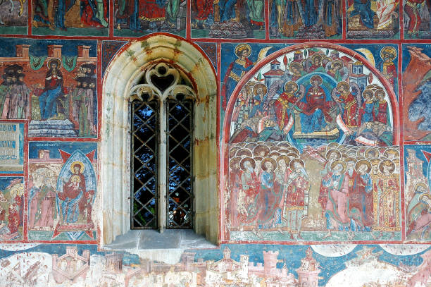 istock Fresco at Humor Monastery in Moldavia, Romania 1471692537